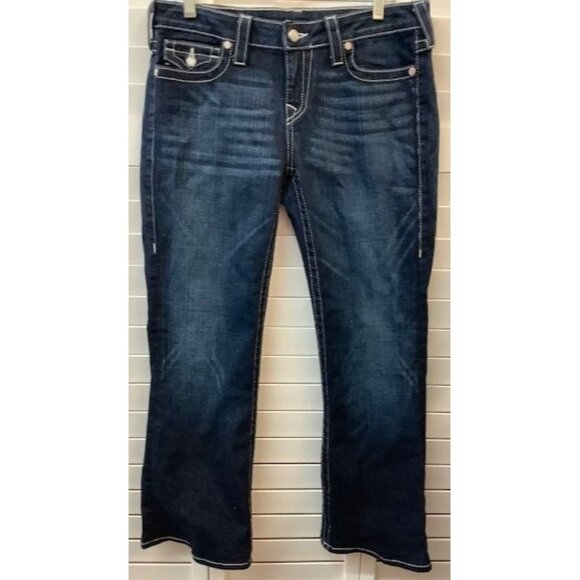 True Religion Becky Womens Jeans Size 31 Dark Wash Boot Leg Denim - Picture 1 of 5